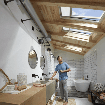 Bathroom with VELUX light solution